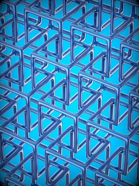 Tecnologia astratta Sfondo 3D con rettangoli metallici . — Foto Stock