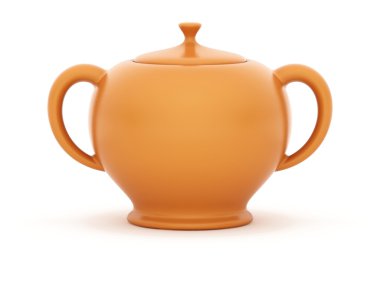 Beyaz arka plan üzerinde izole 3d soyut seramik nesne.