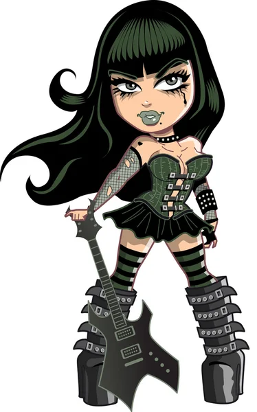 Goth Girl z gitara — Wektor stockowy