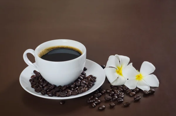 Květina a káva — Stock fotografie