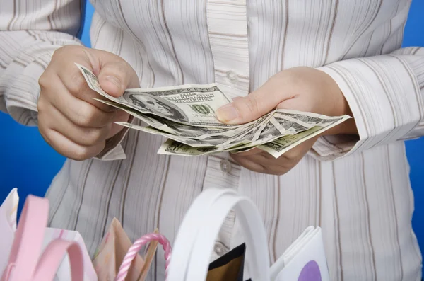 Shopping with cash — Stock Photo, Image