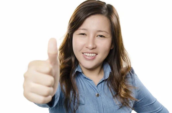 Showing thumb up — Stock Photo, Image