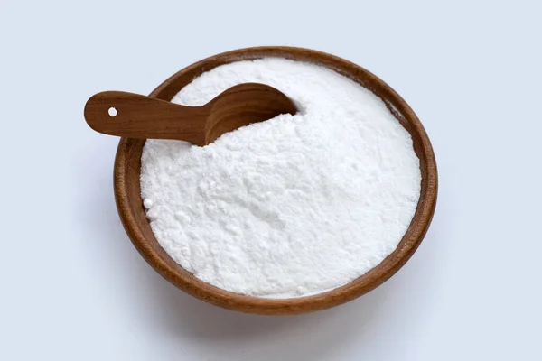 Bicarbonate Soude Sur Fond Blanc — Photo