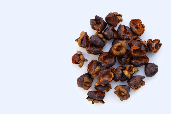 Dried Mangosteen Peel White Background — Stock Photo, Image