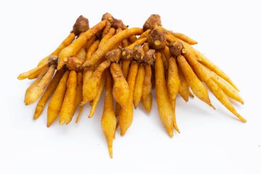 Beyaz arkaplanda parmak kökü.