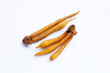 Beyaz arkaplanda parmak kökü.