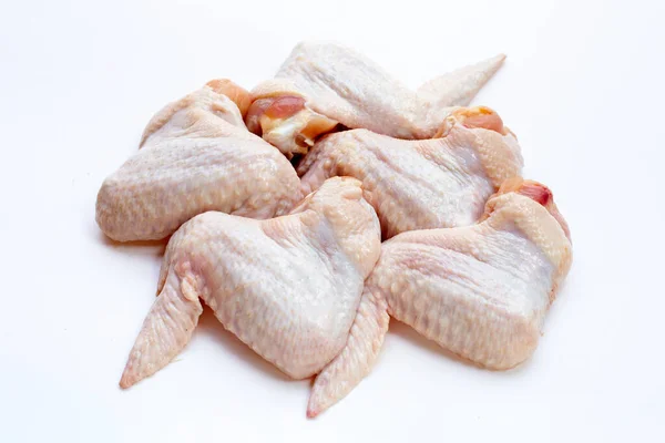 Färsk Kycklingvingar Vit Bakgrund — Stockfoto