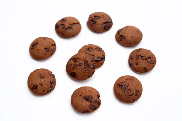 Chocolate Chip Cookies White Background — Stock Photo, Image