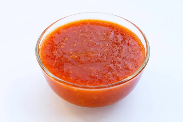 Suki Sauce Glasschale Auf Weißem Hintergrund — Stockfoto