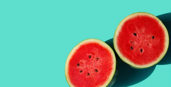 Watermelon Blue Background Copy Space Summer Background Concept — Stock Photo, Image