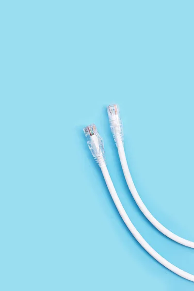 Lan Síťové Připojení Ethernet Kabely Bílém Pozadí — Stock fotografie