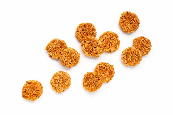 Rijst Cracker Met Kokosnoot Palmsuiker Wit — Stockfoto