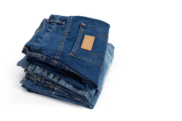 Blaue Jeans Auf Weißem Hintergrund — Stockfoto