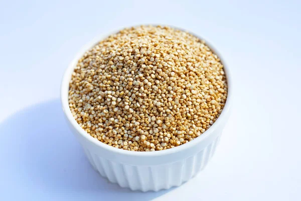 Biologische Quinoa Witte Achtergrond — Stockfoto