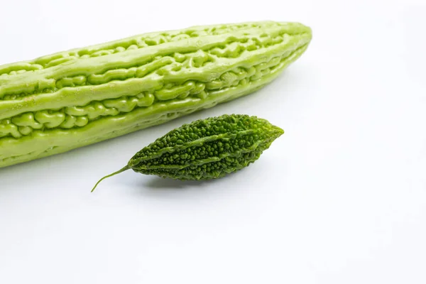 Bitter Melon Bitter Gourd White Background — Zdjęcie stockowe