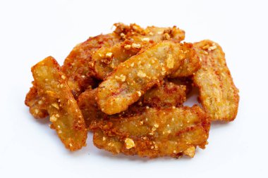 beyaz zemin üzerine kızarmış muz.