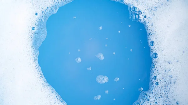 Frame Made Detergent Foam Bubble Top View — Stock Photo, Image