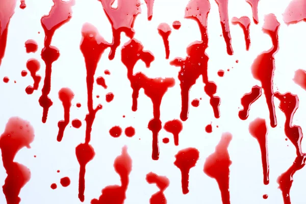 Gotas Sangue Fundo Branco — Fotografia de Stock