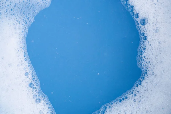 Frame Made Detergent Foam Bubble Top View — Stock Photo, Image