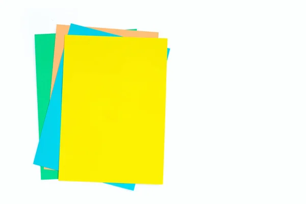 Kleurrijk Papier Wit Kopieerruimte — Stockfoto