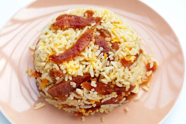 Arroz Frito Com Salsicha Chinesa — Fotografia de Stock