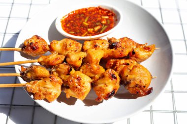 Chicken butt grilled with spicy sauce