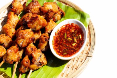 Chicken butt grilled with spicy sauce