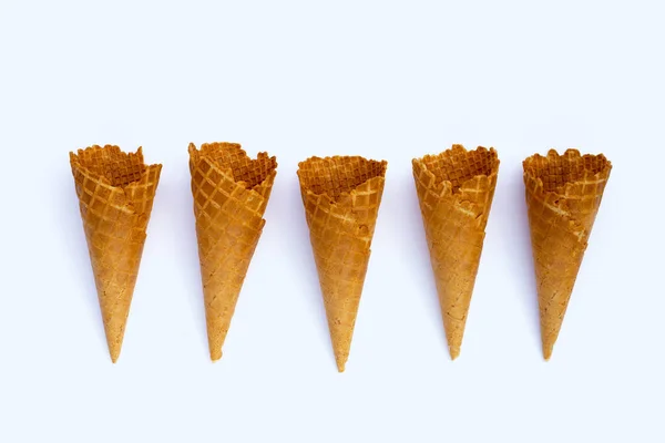 Empty Ice Cream Cone White Background — Stock Photo, Image