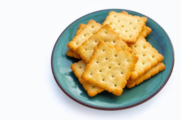 Dry Cracker Cookies White Background — Stock Photo, Image