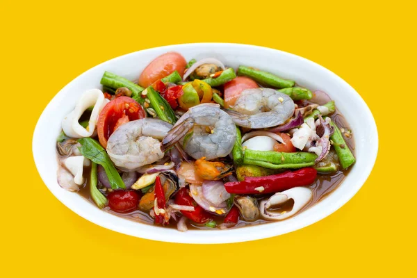Thai Fűszeres Saláta Tengeri Ételekkel — Stock Fotó