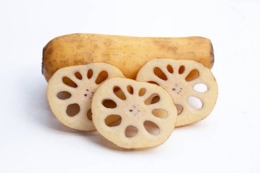 Lotus root on white background clipart