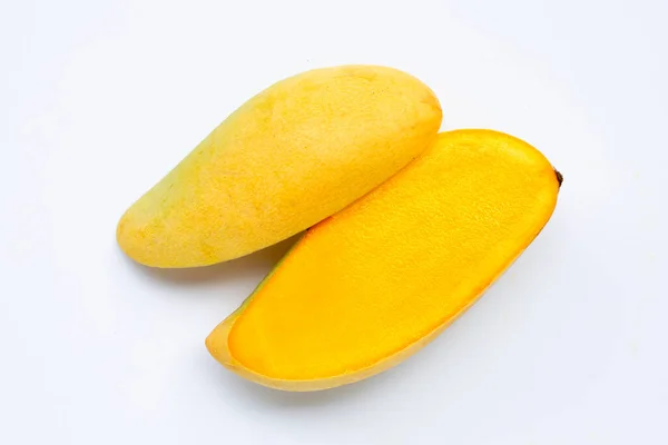 Frutta Tropicale Mango Fondo Bianco Vista Dall Alto — Foto Stock
