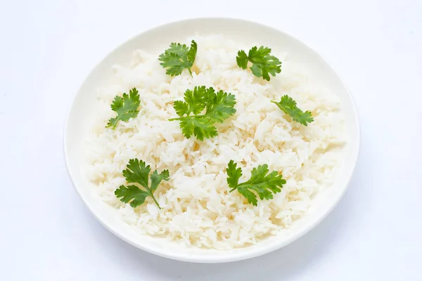 Блюдо Риса Белом Фоне — стоковое фото