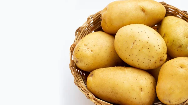 Čerstvé Patatoes Bílém Pozadí — Stock fotografie