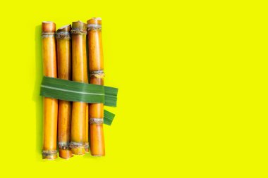 Yeşil arka planda şeker kamışı.