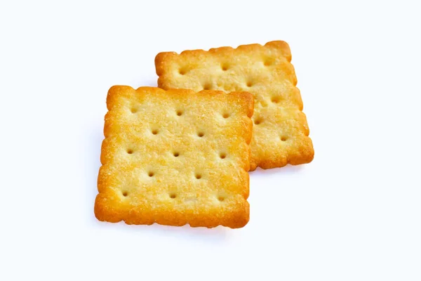 Dry Cracker Cookies White Background — Stock Photo, Image