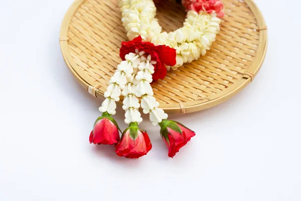 Růže Korunní Květinou Jasmínovou Girlandou — Stock fotografie