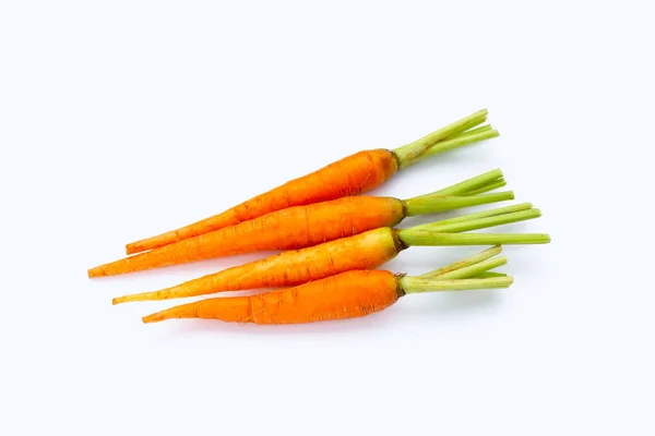 Zanahorias Frescas Sobre Fondo Blanco — Foto de Stock
