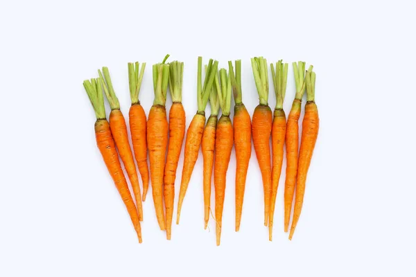 Zanahorias Frescas Sobre Fondo Blanco — Foto de Stock