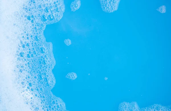 Detergent Foam Bubble Blue Background — Stock Photo, Image