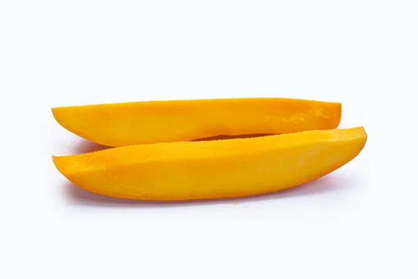 Mango Plátky Ovoce Bílém Pozadí — Stock fotografie