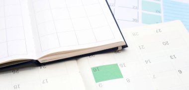 Calendar book for background. Work planning