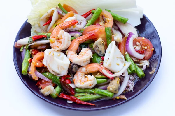 Insalata Speziata Tailandese Con Frutti Mare — Foto Stock