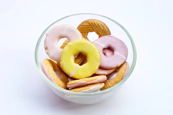 Bolacha Forma Donut Lanche Colorido — Fotografia de Stock