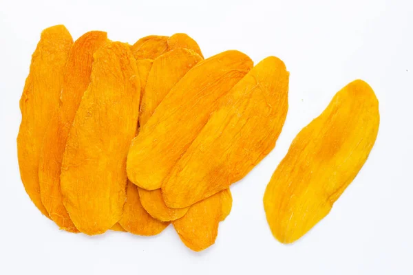 Sušené Mango Bílém Pozadí — Stock fotografie