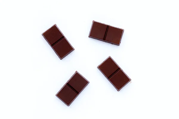 Barra Chocolate Isolado Fundo Branco — Fotografia de Stock