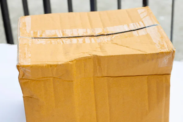 Damaged Cardboard Box Product Packaging — Fotografia de Stock