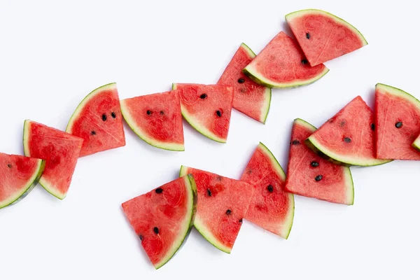 Watermelon Slices White Background Top View — Stock Photo, Image