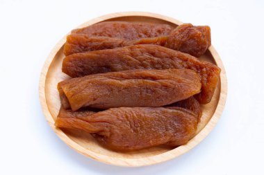 Preserved turnip (radish) on white background.