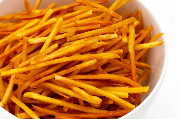 Sweet Potato Sticks White Background — Photo